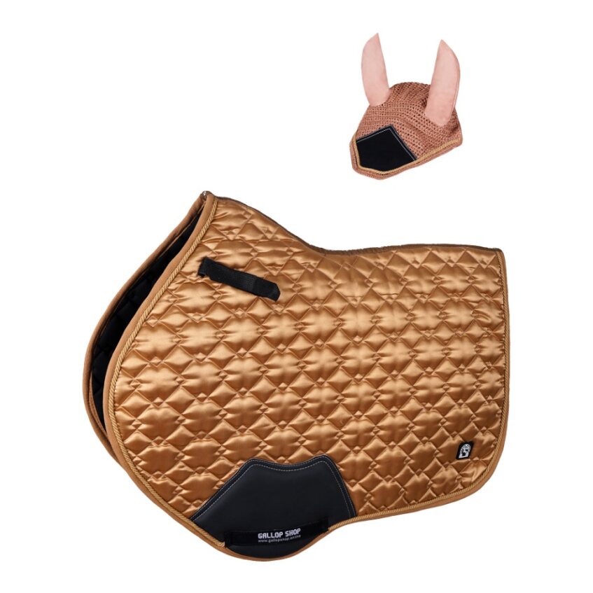 GallopGrip All-Purpose Saddle Pad & Bonnet Set – Sculpted Quilting, Satin Finish, Multi-Color Options