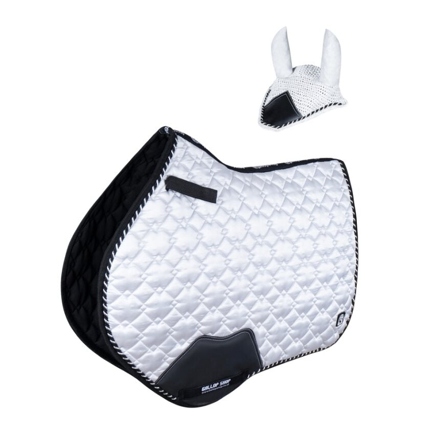 GallopGrip All-Purpose Saddle Pad & Bonnet Set – Sculpted Quilting, Satin Finish, Multi-Color Options
